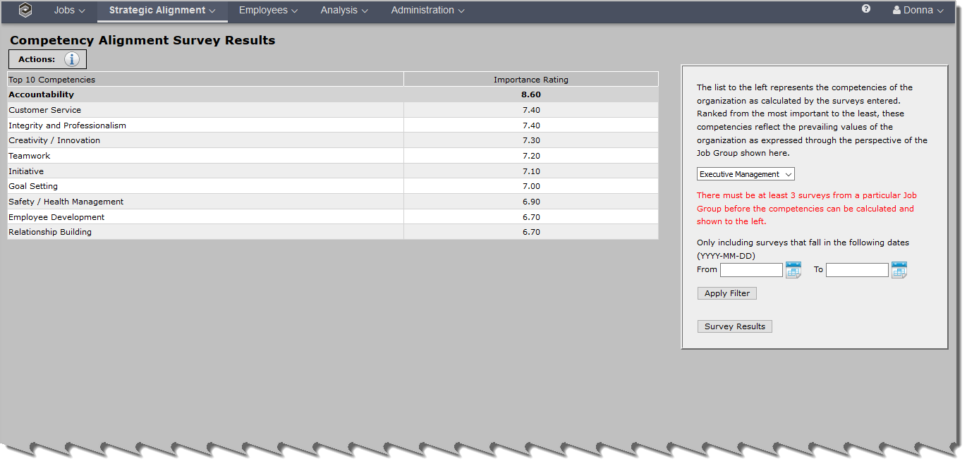 profile for a competency alignment survey7