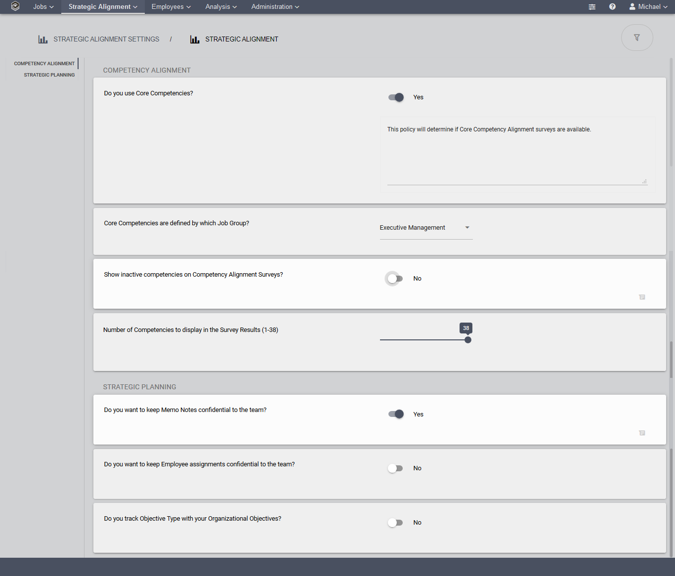 Strategic Alignment Settings_Strategic Alignment