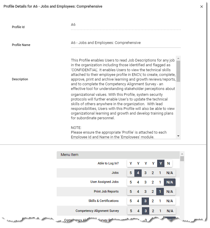 profile for a competency alignment survey5 comp