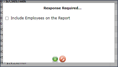 PayBands-Employees on Report Dialogue box