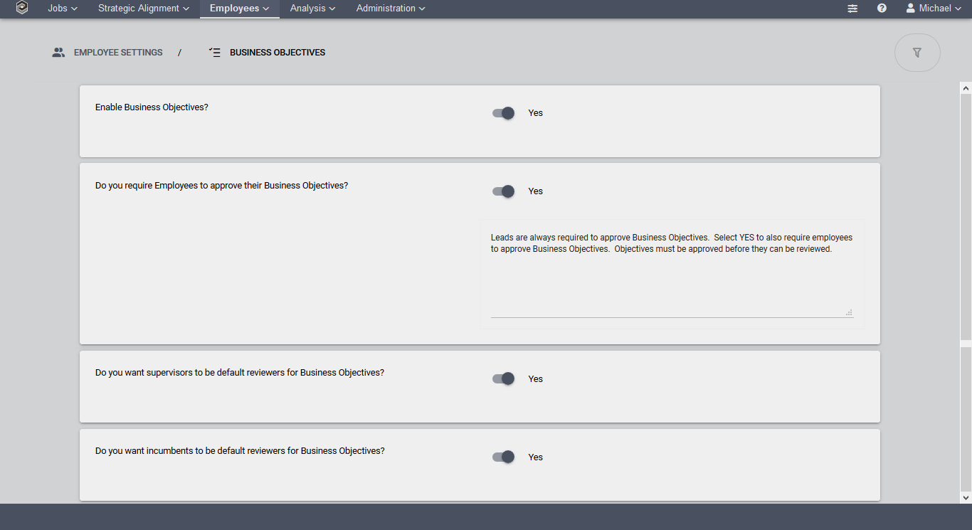 Employee Settings_Business Objectives