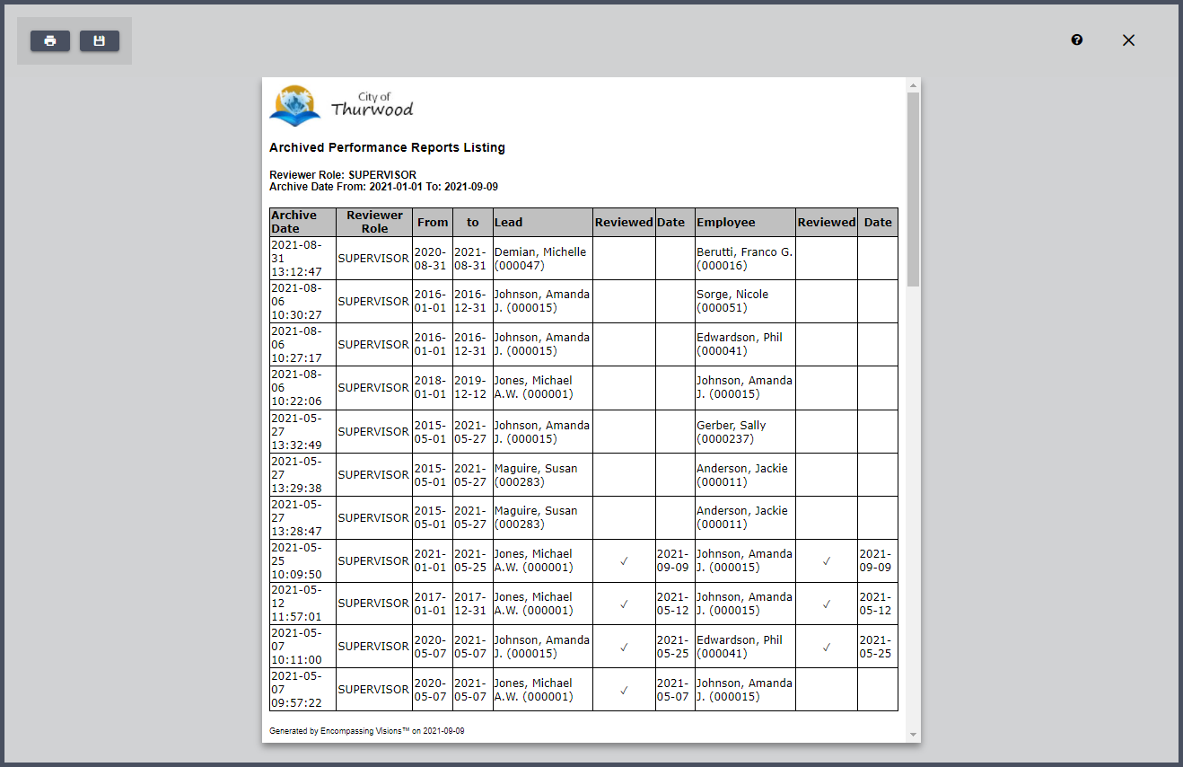 ArchivedPerformanceReportsListing