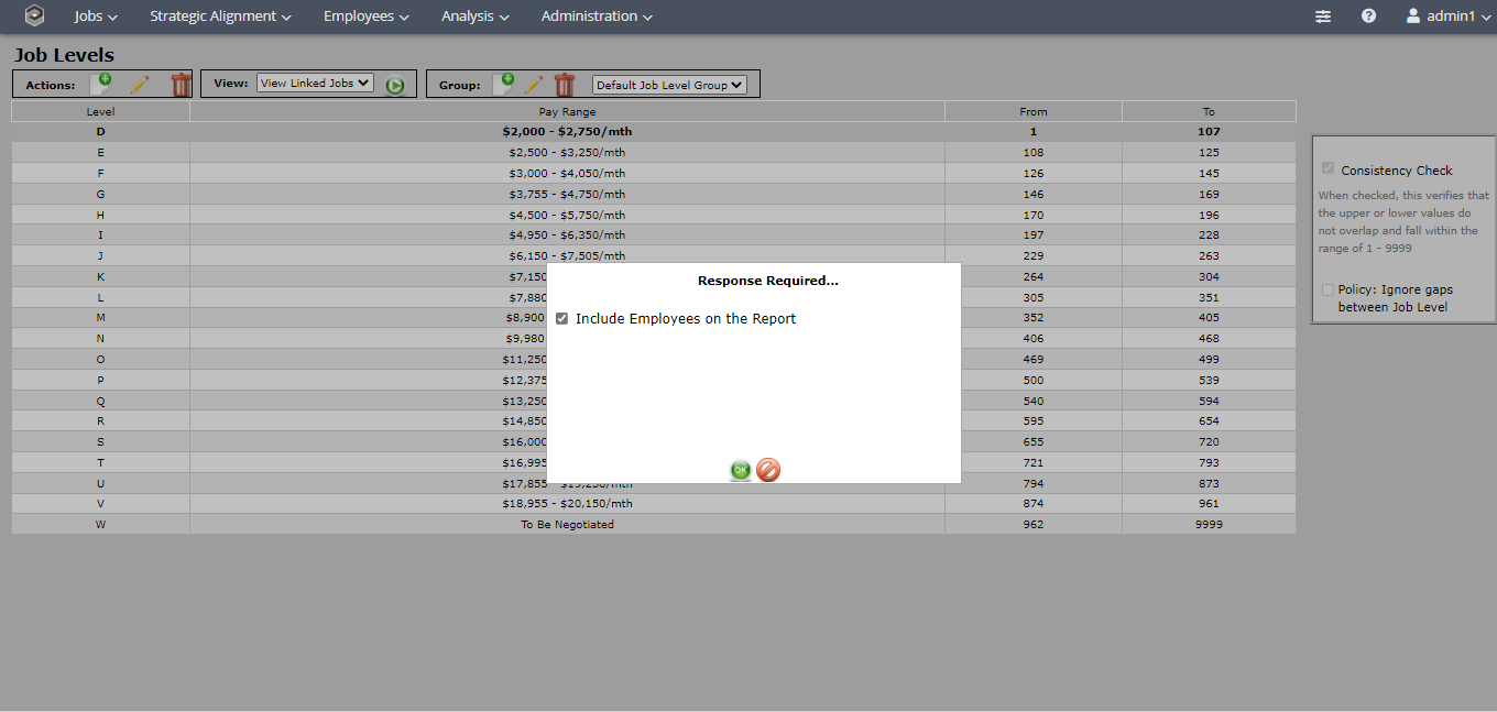 pay bands-include employees on report