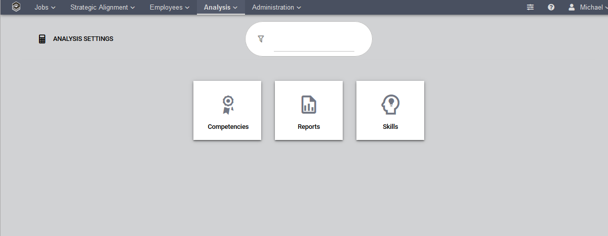 Analysis Settings Main Screen