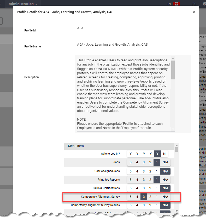 profile for a competency alignment survey5