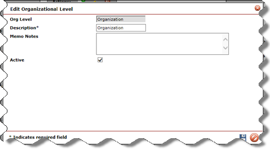 edit organizational level