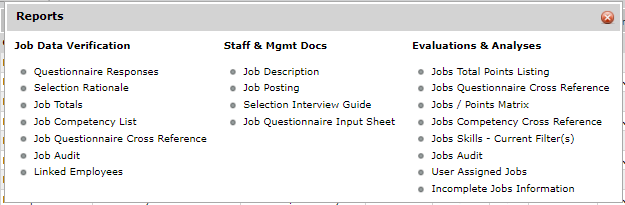 Generating Job Related Reports