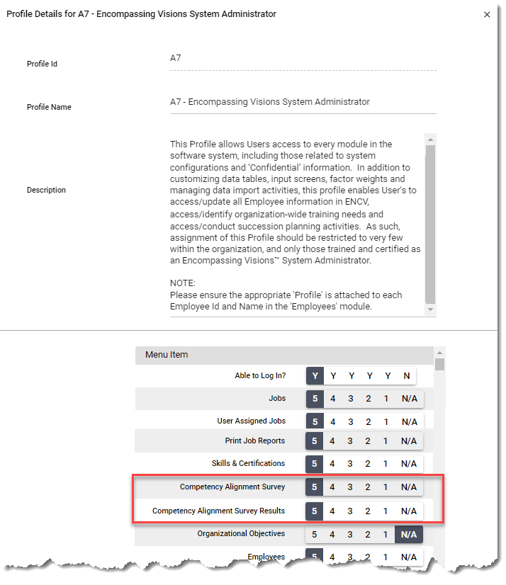 profile for a competency alignment survey5a