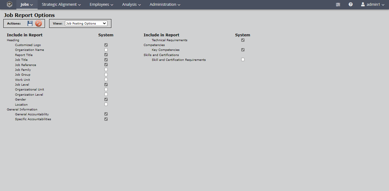 maintain job report options2