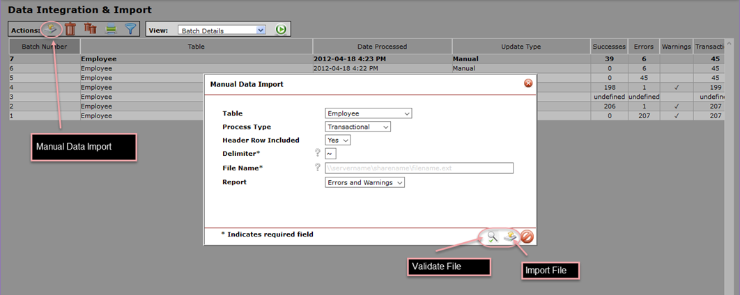 data integration and import screen2