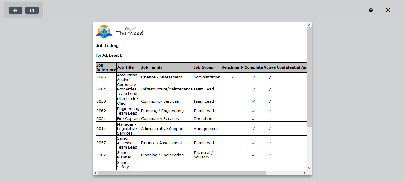 Job Listing Report