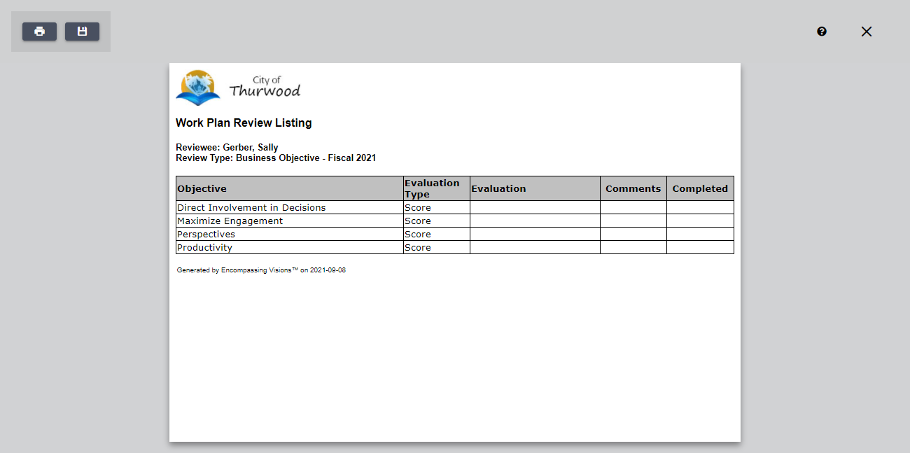 Work plan review_print screen