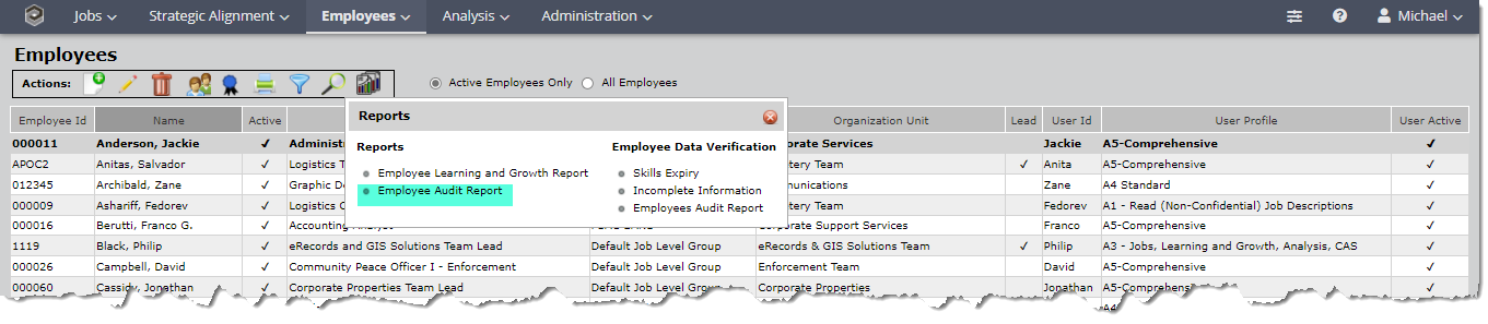 Employee Related Reports_Selected Employee Audit